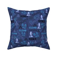 Camping  Hiking Outdoor activity design - Blue