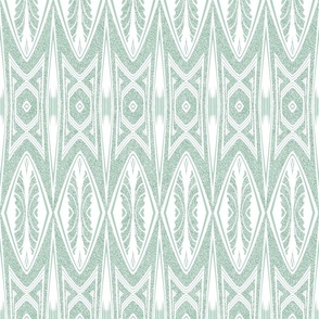 Tribal Shield Pattern in Velvety Mint Green Reversed  SMALL