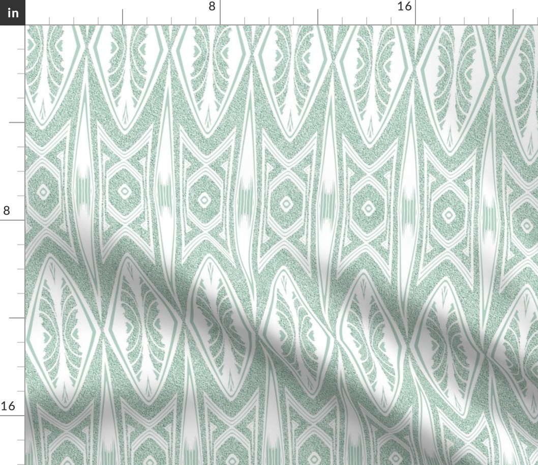 Tribal Shield Pattern in Velvety Mint Green Reversed  SMALL