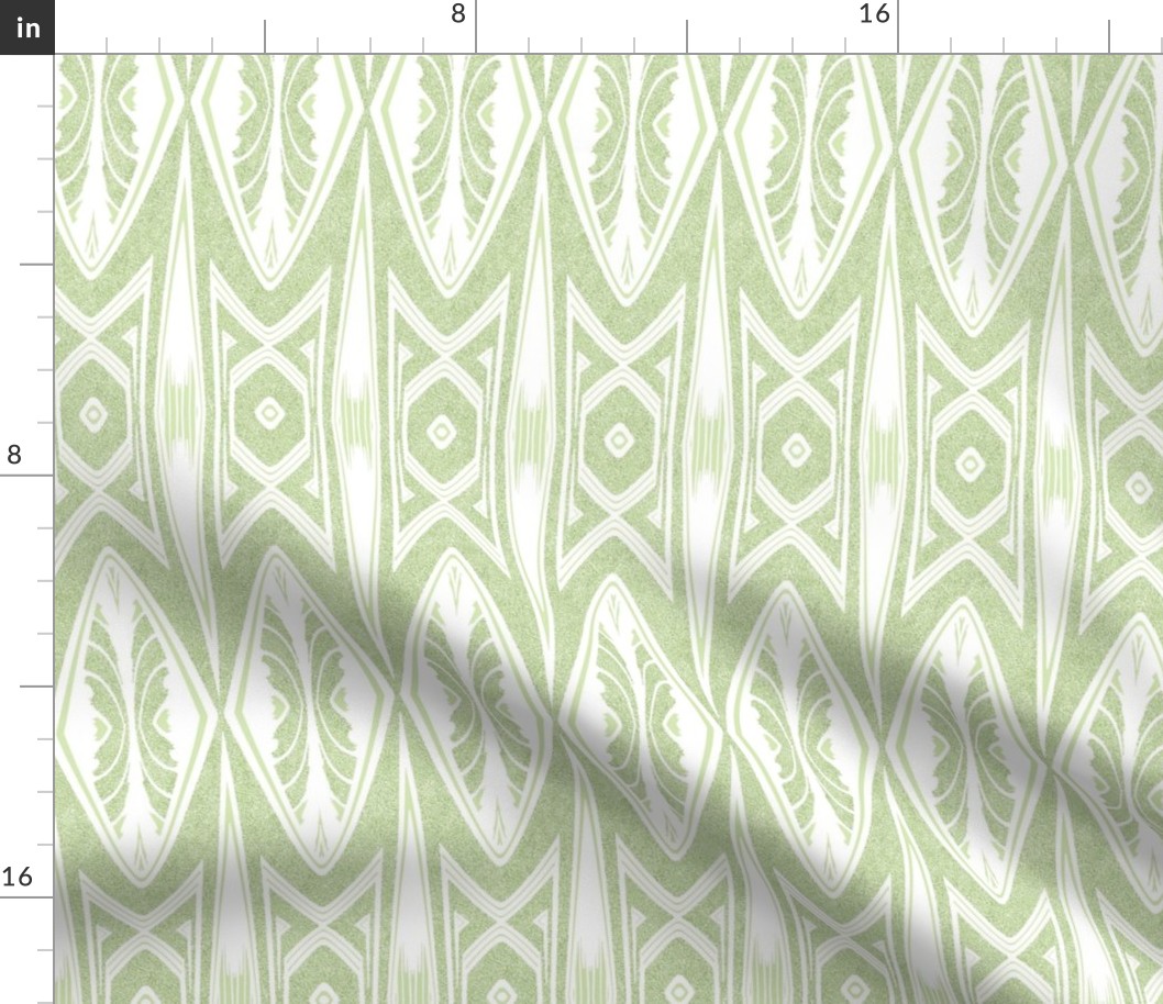 Tribal Shield Pattern in Velvety Iime Green Reversed  SMALL