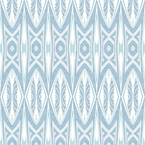 Tribal Shield Pattern in Velvety Blue Reversed  SMALL