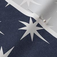 White star of Bethlehem on indigo denim background