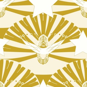 Dancing Dandelion Party - Bold Gold Retro Minimalism.