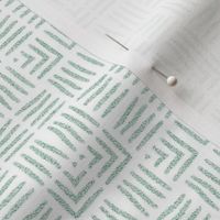 Velvety Weave in Soft White and Green  SMALL