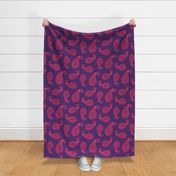 PAISLEY Bohemian Vintage India Inspired Modern Abstract in Pink on Purple - LARGE Scale - UnBlink Studio by Jackie Tahara