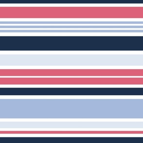 RWB Multi Stripe Horizontal Red White Blue