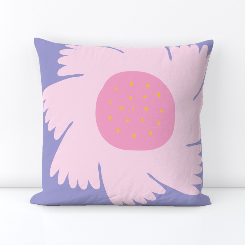 Large- simple bright pink and red flowers, bright modern pastel lavender and pastel pink floral
