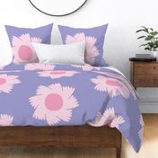 Large- simple bright pink and red flowers, bright modern pastel lavender and pastel pink floral