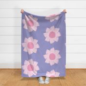 Large- simple bright pink and red flowers, bright modern pastel lavender and pastel pink floral