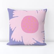 Large- simple bright pink and red flowers, bright modern pastel lavender and pastel pink floral
