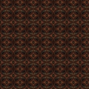 Cleo Vintage Glamour - Art Deco - Art Nouveau - Tessellation - Burt Cinnamon Jewel Tone -  Black and Gold - Dark and Moody  - Mini