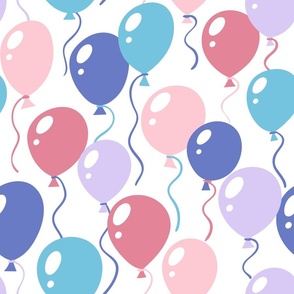 It's a Party!  Celebration Balloons - Blue, Purple, Pink - Large