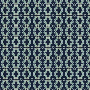 Painted Seahorse Pattern02, on a Dark Blue Background