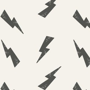 Textured - Lightning Bolts - Charcoal Grey