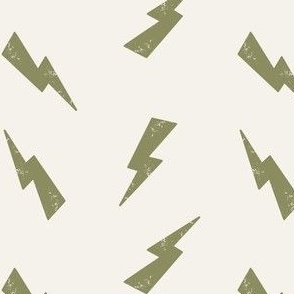 Textured - Lightning Bolts - Olive Green