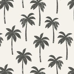 Sketchy Palm Trees - Charcoal Grey