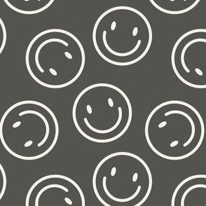 Smiley Faces - Happy Toss - Charcoal Grey 