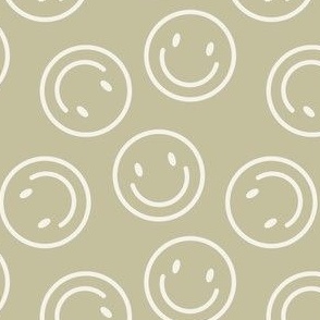 Smiley Faces - Happy Toss - Sage Green