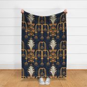Champagne Party Wall, dark blue background, large scale