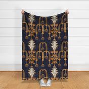 Champagne Party Wall, navy blue background, large scale