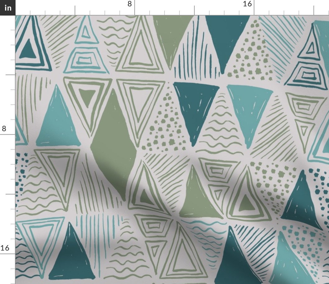  Coastal blue and green diamond pattern