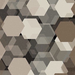 Textured hexagon party wall large print