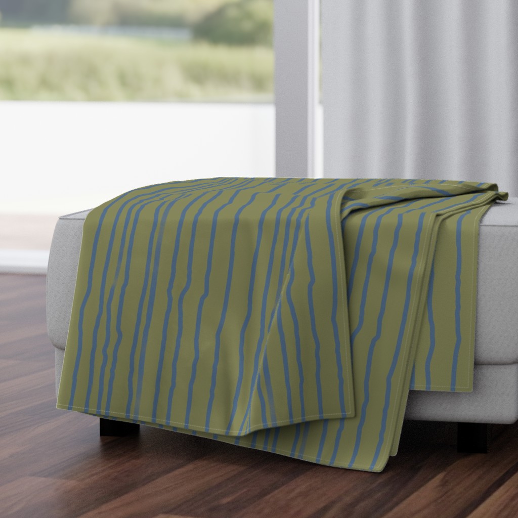 Irregular playful and vibrant stripes for summer decor in green and blue