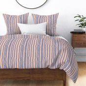 Irregular playful and vibrant stripes for summer decor in pink and blue