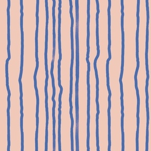 Irregular playful and vibrant stripes for summer decor in pink and blue