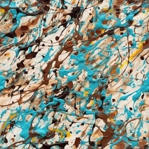 turquoise chocolate abstract expressionism