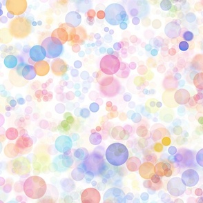 Colorful bubbles in blue, red, yellows and purple - large scale 26"