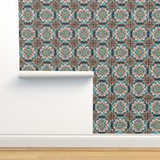 Bold Florals Stained Glass Look Wallpaper  