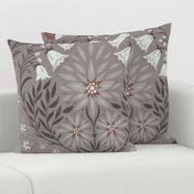 LARGE | Alpine Flora Romance: Vintage Botanicals in Modern Elegant Style - moonlight grey