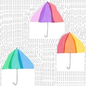Rainbow Joy Happy Umbrella Text Rain