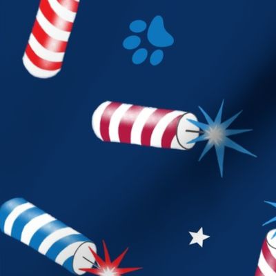pawtriotic party – fireworks and paw prints | medium