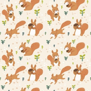Squirrel-beige-big pattern
