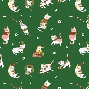 Christmas cat-green