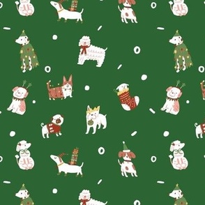 Christmas is better with dog-green