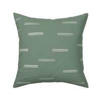 Irregular playful horizontal lines for summer decor in earthy green and white