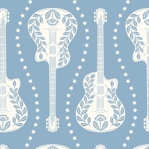 Guitars + Stars | Medium Scale | Cornflower Blue & Creamy White