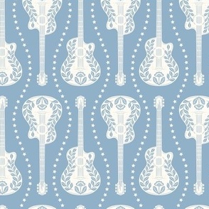 Guitars + Stars | Small Scale | Cornflower Blue & Creamy White