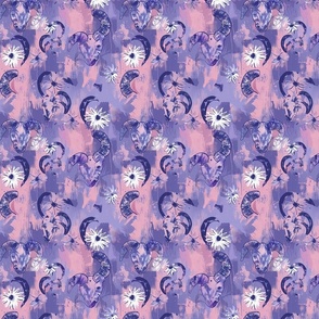 Celestial Fury: A Purple Abstract Aries Pattern