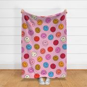 Party Mood Retro Smiley On Pink - large scale