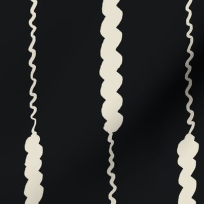 Abstract Irregular playful electrical lines for summer decor in black and white