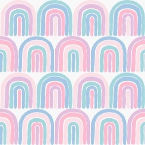 Rainbows in a row_pink pastel