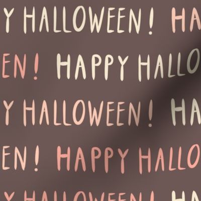 Happy-handdrawn-kitschy-peach-pink-beige-dark-brown-happy-Halloween-lettering-XL-jumbo