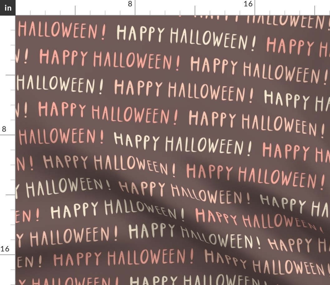 Happy-handdrawn-kitschy-peach-pink-beige-dark-brown-happy-Halloween-lettering-XL-jumbo