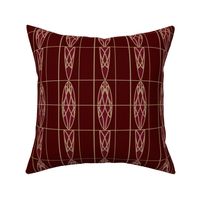 Art Deco Design in Ruby Red+Sand