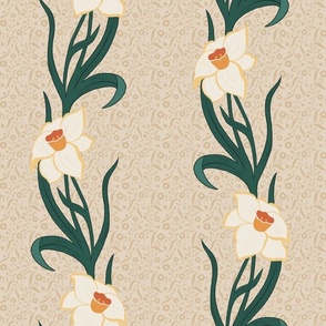 Yellow dancing daffodils - vintage style