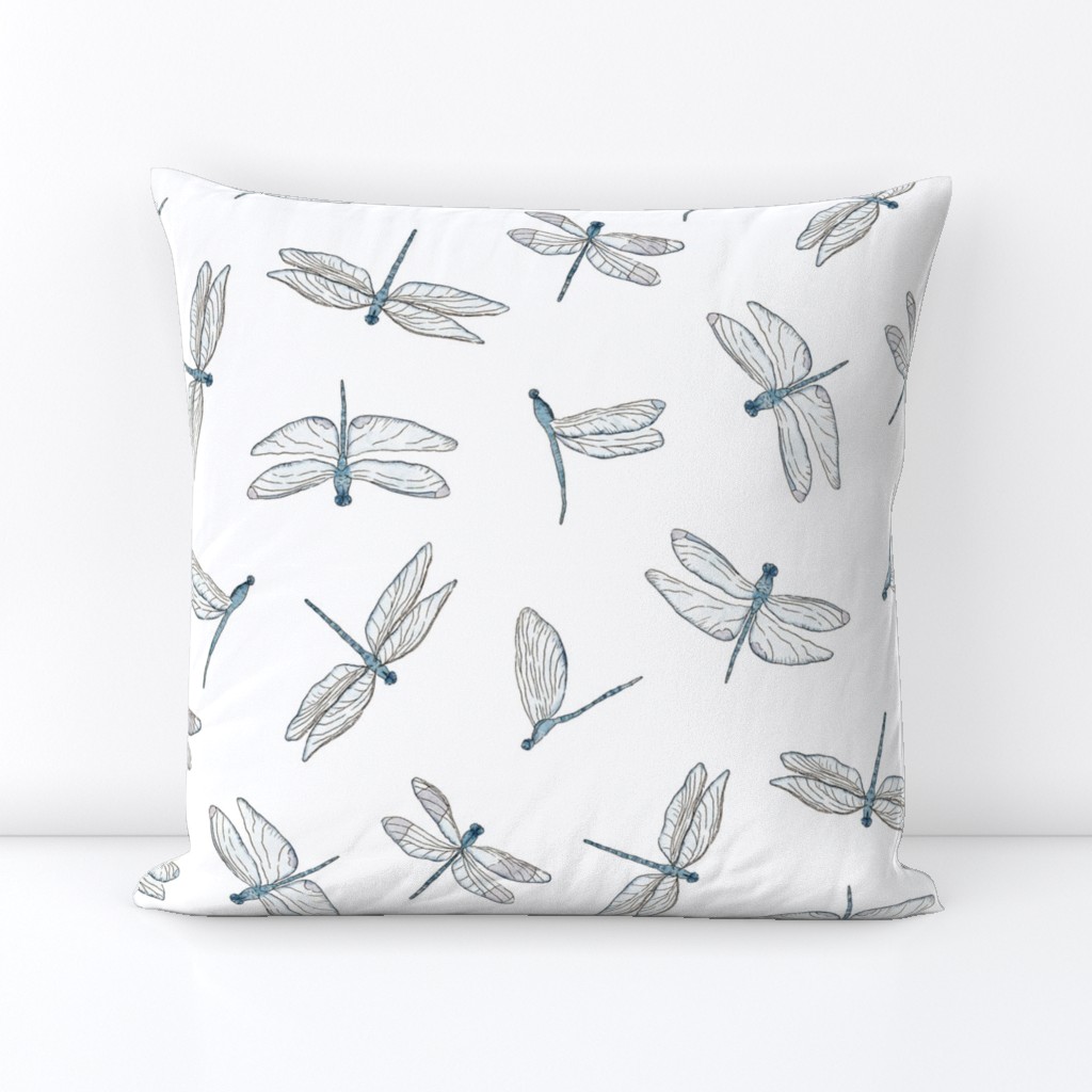 Dragonflies Flying and Dancing | Watercolor | Large 